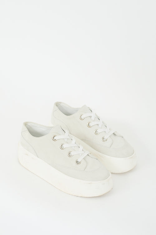 MM6 Maison Margiela Grey Suede Platform Sneaker