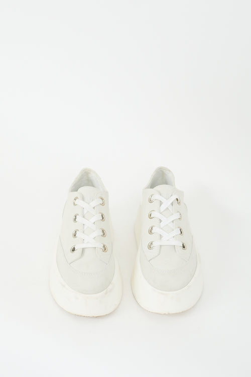 MM6 Maison Margiela Grey Suede Platform Sneaker