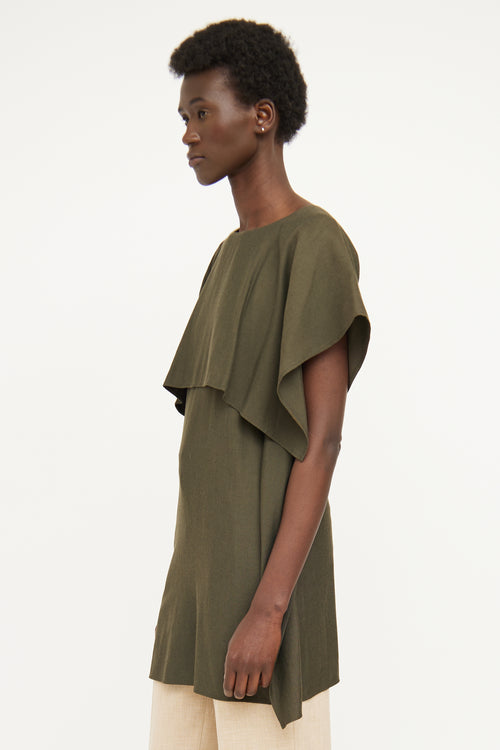 MM6 Maison Margiela Green Layered Short Sleeve Dress