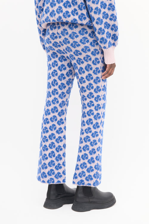 Mozh Mozh Blue 
Pink Floral Jacquard Golgoli Pants