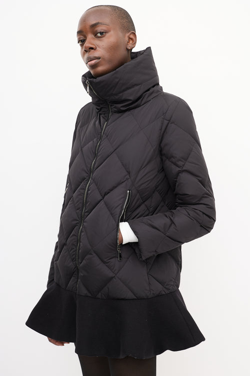 Moncler Black Down Vouglan Peplum Jacket