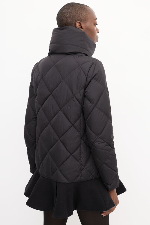 Moncler Black Down Vouglan Peplum Jacket