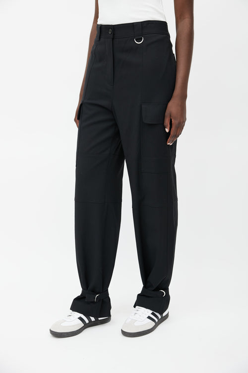 MSGM Black Loose Fit Cargo Pant