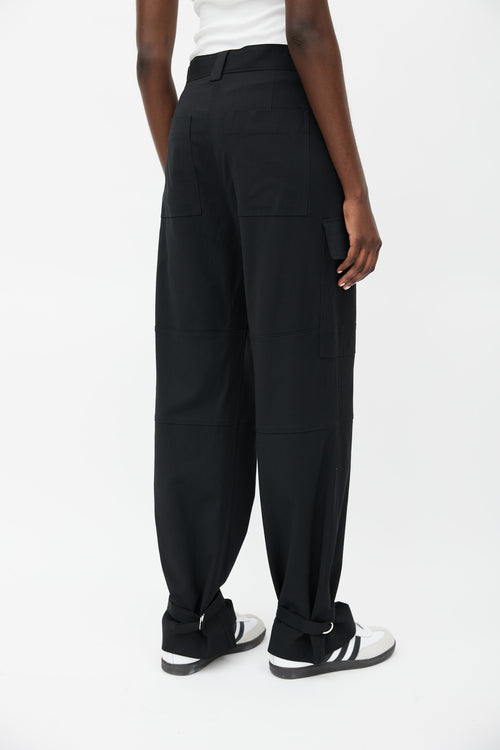 MSGM Black Loose Fit Cargo Pant