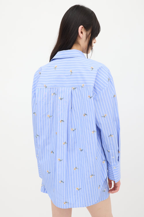 MSGM Blue 
White Striped Co-Ord Set