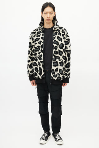 MSGM Cream 
Multicolour Print Fleece Jacket