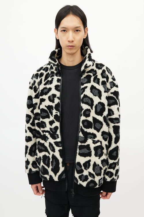 MSGM Cream 
Multicolour Print Fleece Jacket