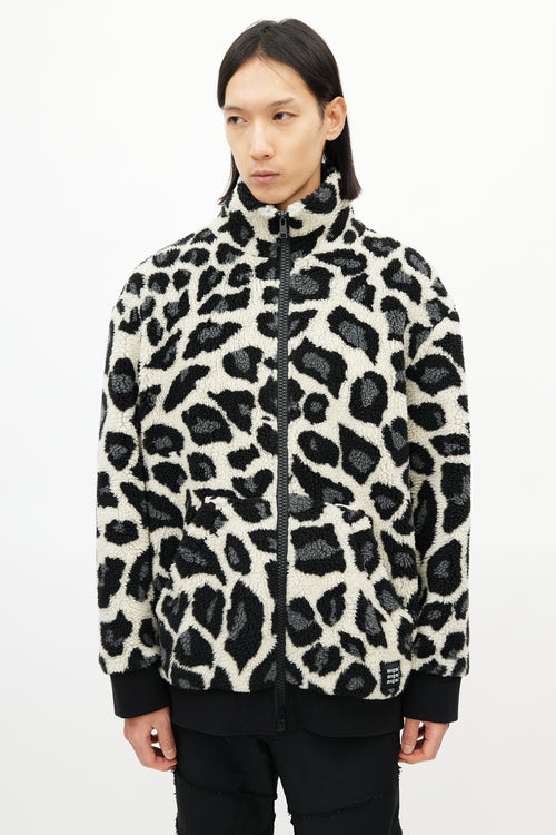 MSGM Cream 
Multicolour Print Fleece Jacket