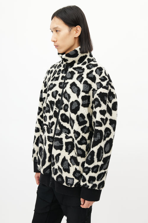 MSGM Cream 
Multicolour Print Fleece Jacket