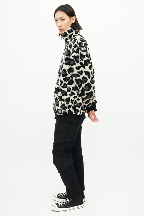 MSGM Cream 
Multicolour Print Fleece Jacket