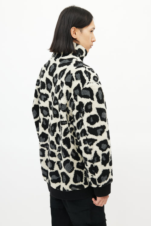 MSGM Cream 
Multicolour Print Fleece Jacket