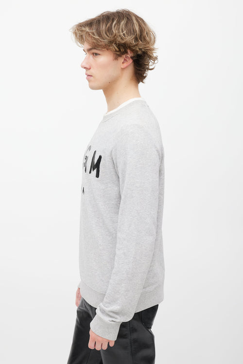 MSGM Grey Cotton Crewneck Sweatshirt