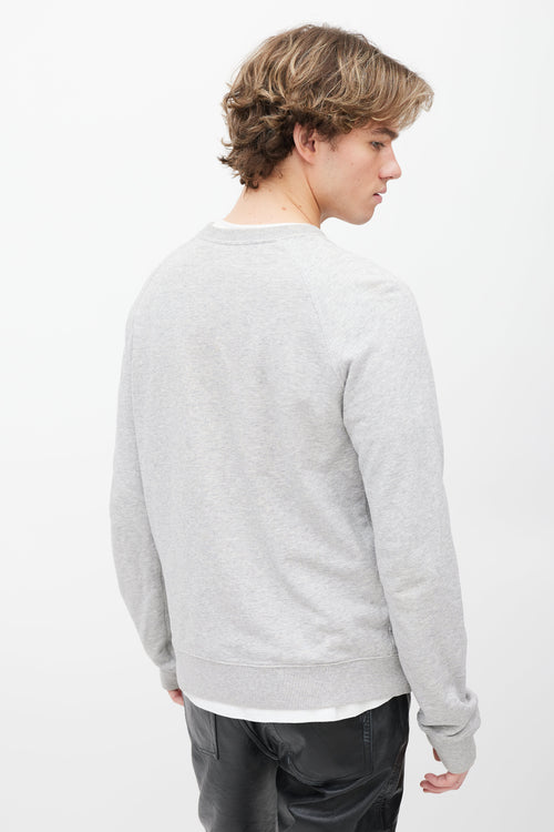 MSGM Grey Cotton Crewneck Sweatshirt