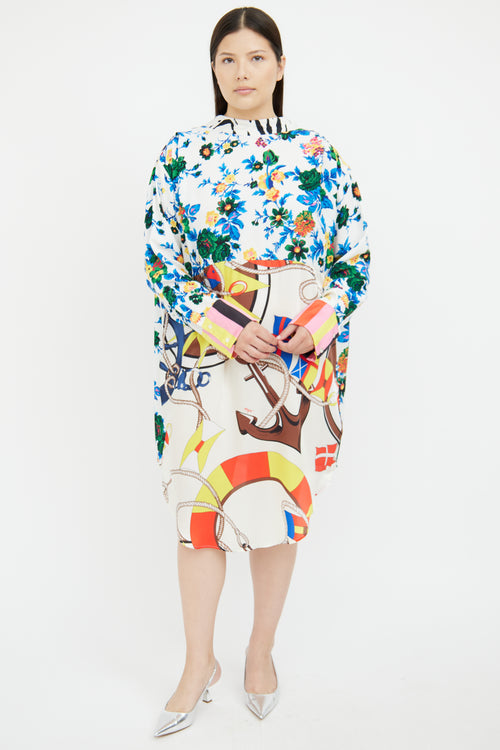 MSGM Multicolour Printed Long Sleeve Dress