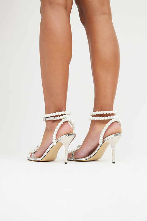 Mach 
Mach Silver Crystal 
Faux Pearl PVC Sandal