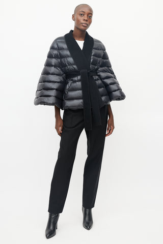 Mackage Black Belted Puffer Cape