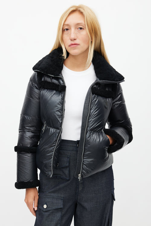 Mackage Black Shearling Puffer Jacket