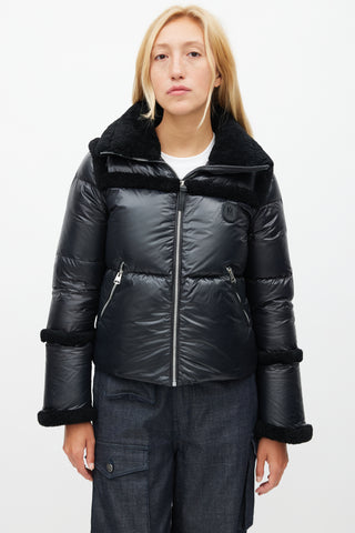 Mackage Black Shearling Puffer Jacket