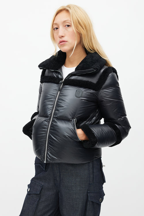 Mackage Black Shearling Puffer Jacket