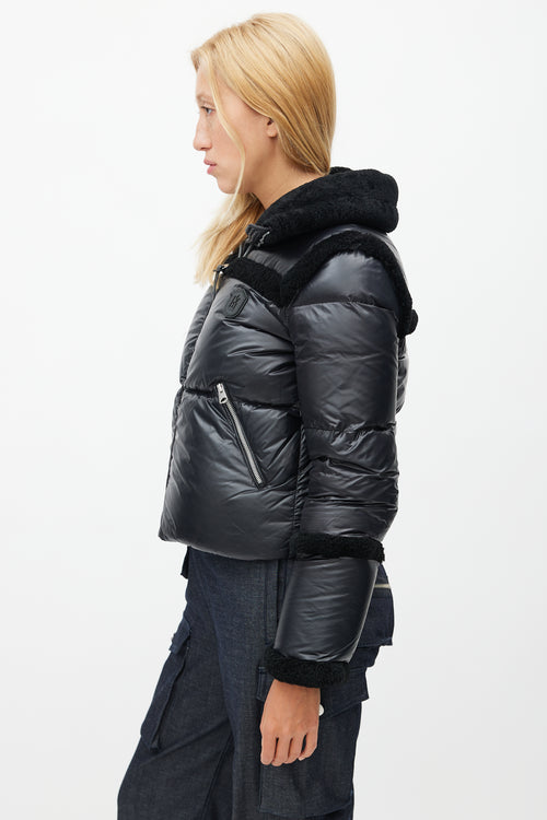 Mackage Black Shearling Puffer Jacket