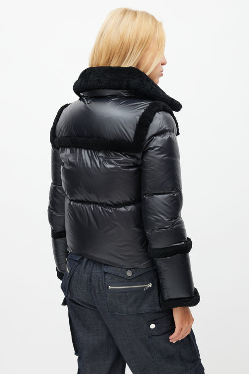 Mackage Black Shearling Puffer Jacket