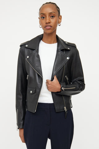 Mackage Black Leather Baya Jacket