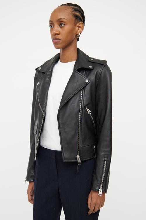 Mackage Black Leather Baya Jacket