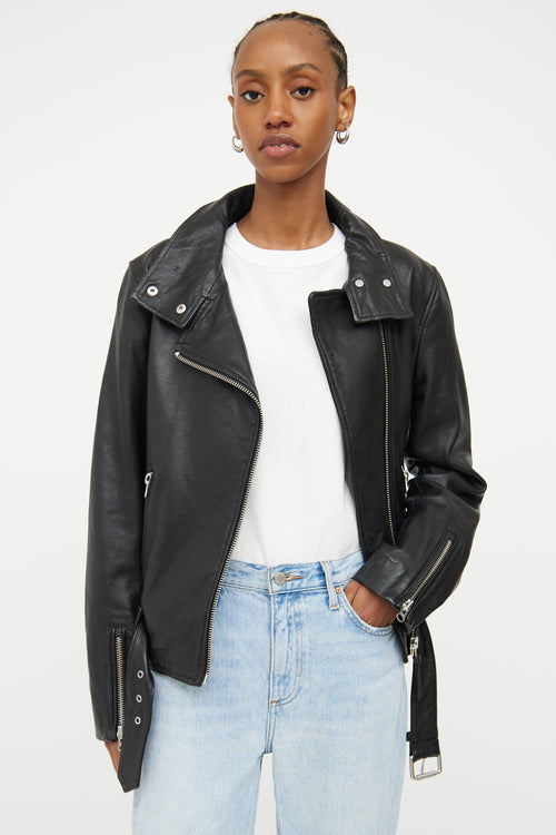 Mackage Black Leather Moto Jacket