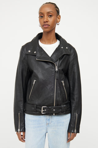 Mackage Black Leather Moto Jacket