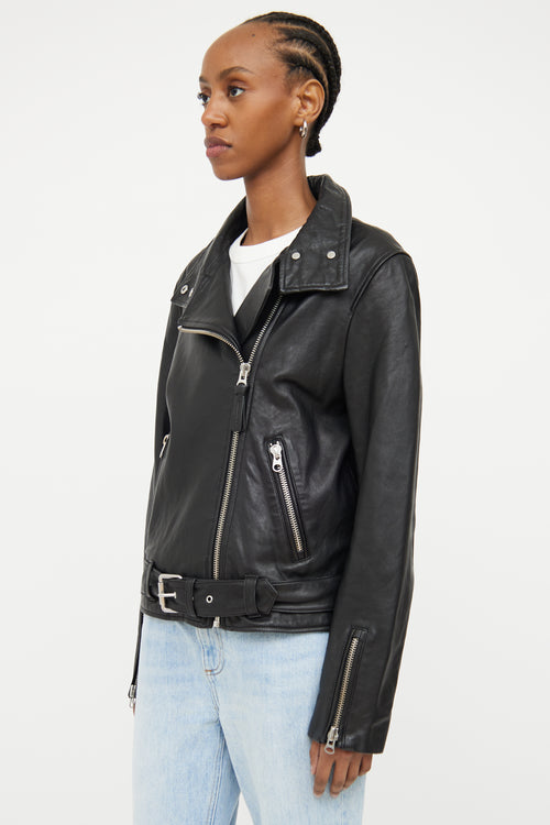 Mackage Black Leather Moto Jacket