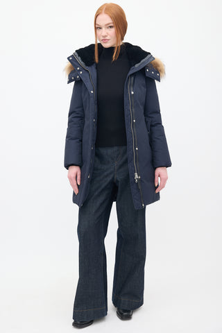 Mackage Navy Down 
Fur Trim Parka