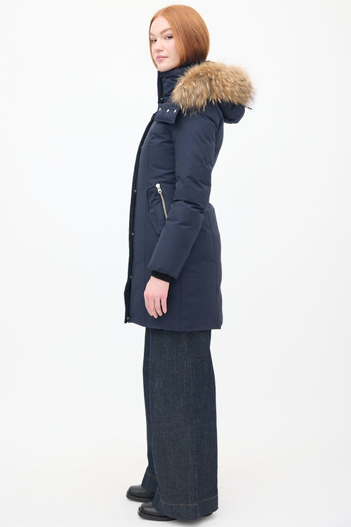 Mackage Navy Down 
Fur Trim Parka