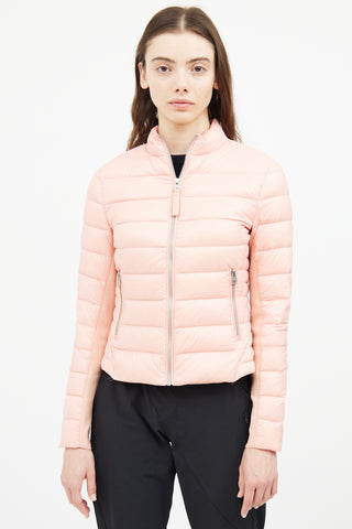 Mackage Pink Stand Collar Down Jacket