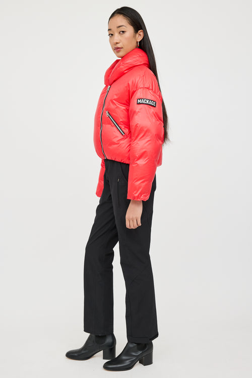 Mackage Red Down Cropped Jacket