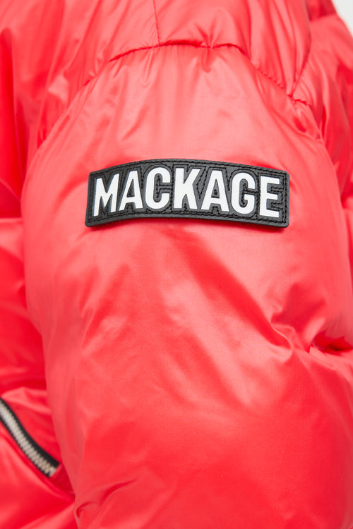 Mackage Red Down Cropped Jacket