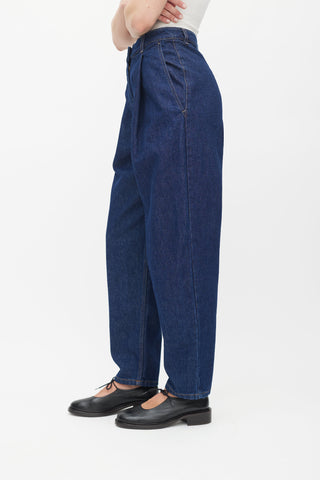 Magda Butrym Blue Dark Wash Toteness Pleated Jeans