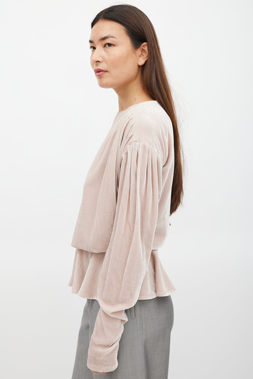 Magda Butrym Pink Velour Jewel Top