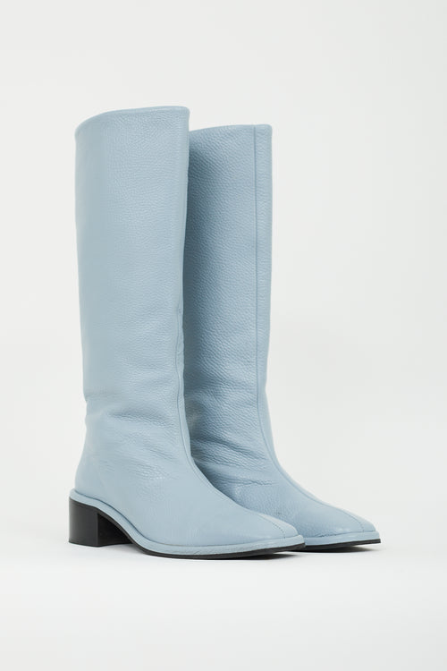 Maguire Blue Leather Carmona Knee High Boot