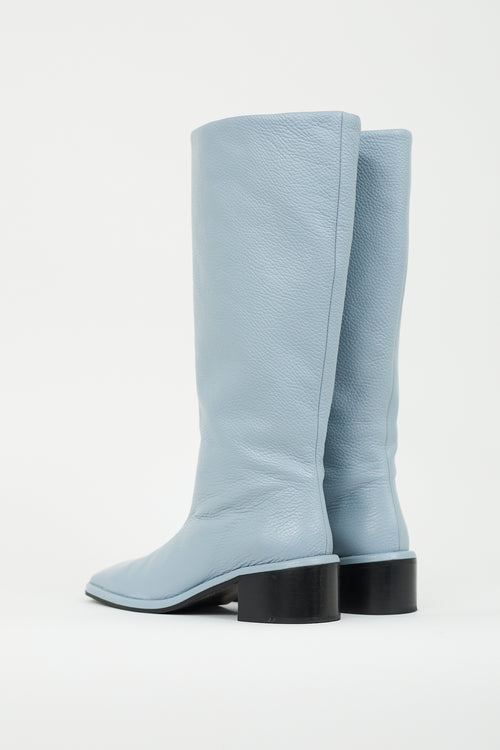 Maguire Blue Leather Carmona Knee High Boot