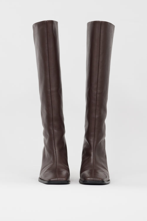 Maguire Brown Leather Knee High Lorca Boot