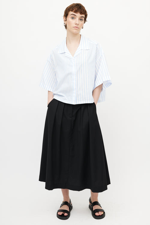 Maison Kitsuné Blue 
White Striped Boxy Shirt