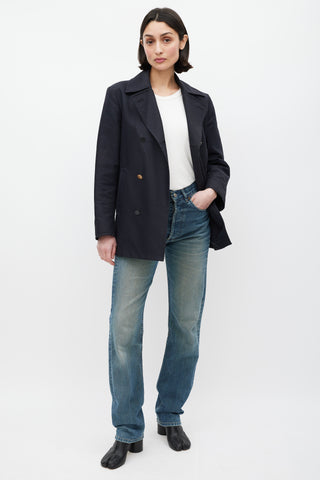 Maison Margiela 2015 Navy Cotton Pea Coat