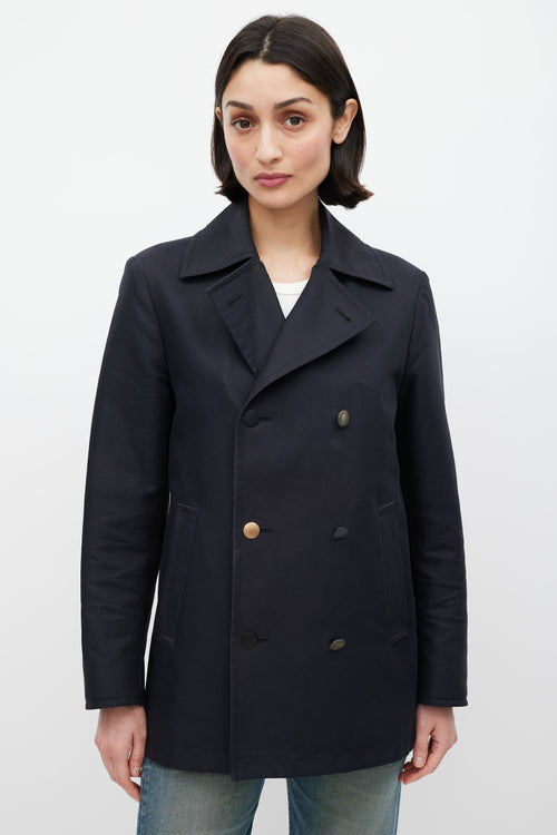 Maison Margiela 2016 Navy Cotton Pea Coat