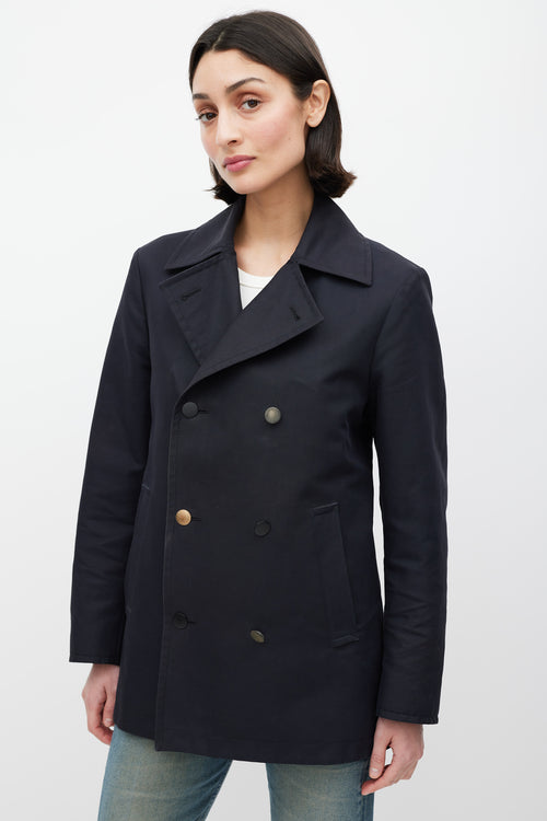 Maison Margiela 2017 Navy Cotton Pea Coat