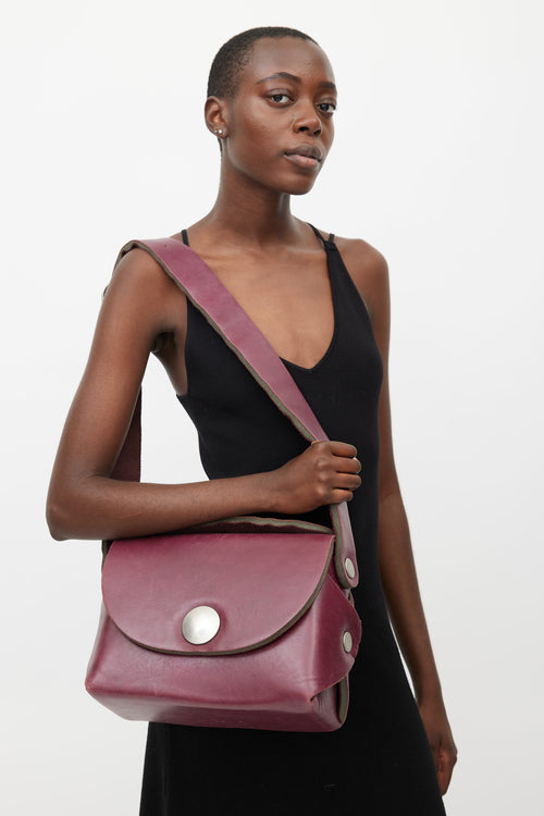 Maison Margiela Archive Purple Leather Crossbody Bag