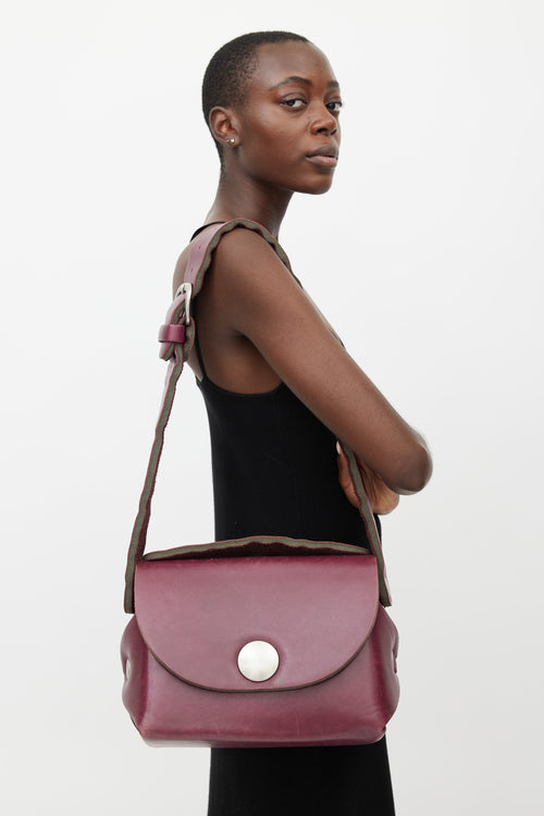 Maison Margiela Archive Purple Leather Crossbody Bag