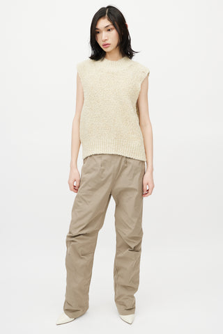 Maison Margiela Beige Linen Tweed Sweater Vest