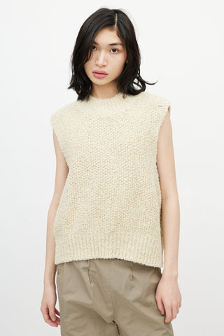 Maison Margiela Beige Linen Tweed Sweater Vest