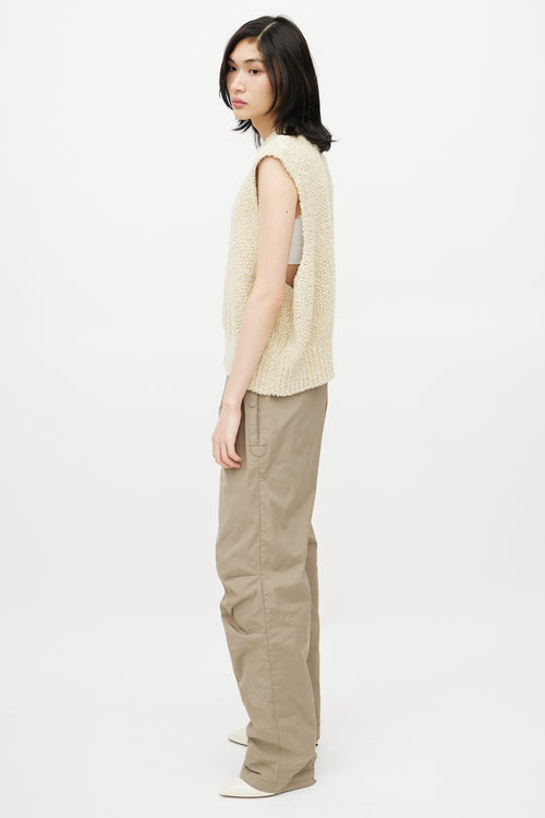 Maison Margiela Beige Linen Tweed Sweater Vest