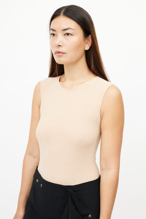 Maison Margiela Beige Stretch Sleeveless Bodysuit